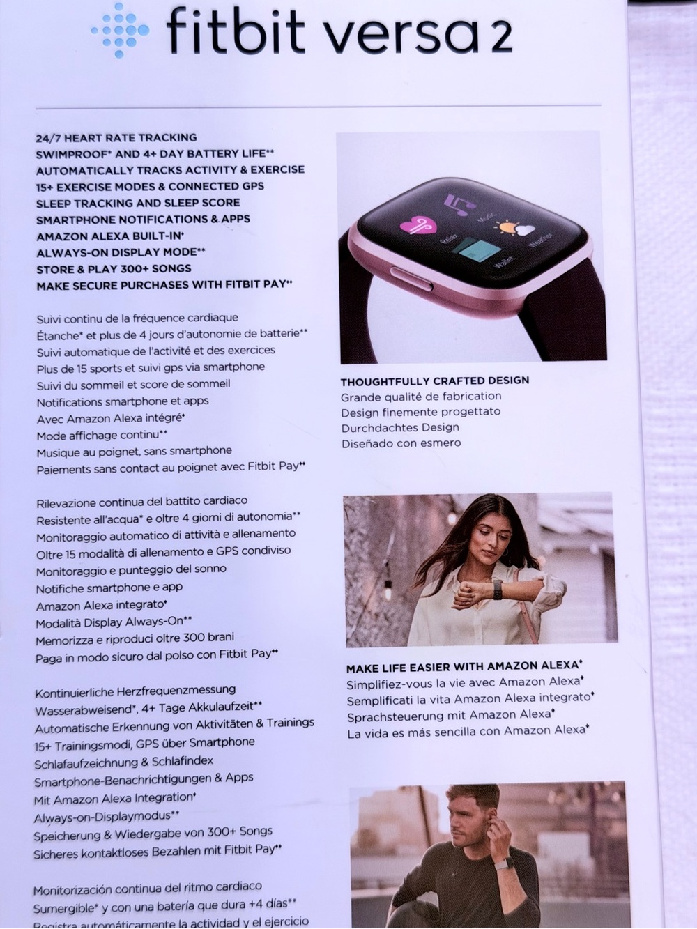 fitbit Versa 2 Smartwatch - Deep Purple with Rose Gold Case - Picture 12 of 16